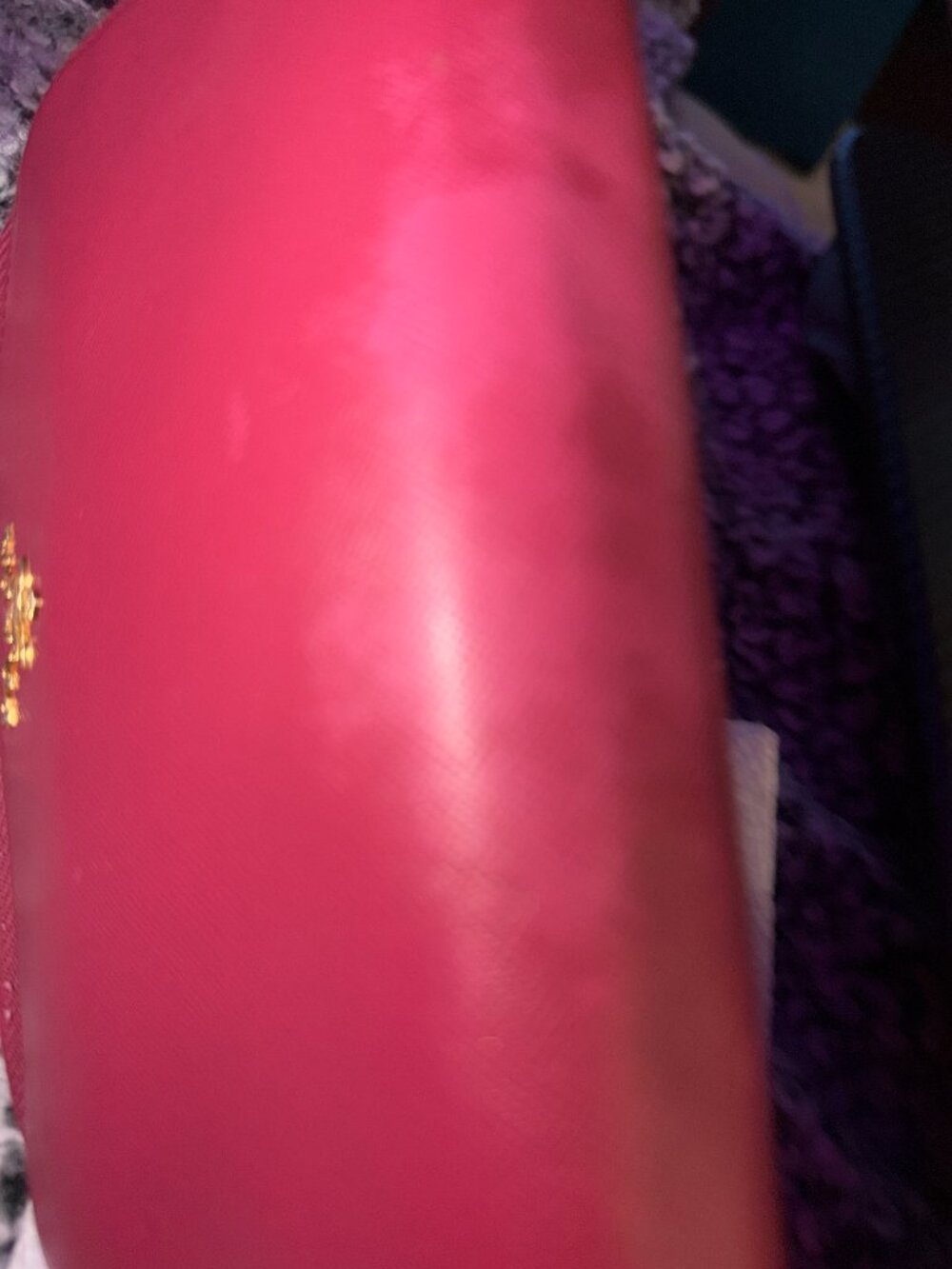 Prada Saffiano Leather Zip Around Wallet Pink Raspberry Gold Logo - Picture 11 of 12